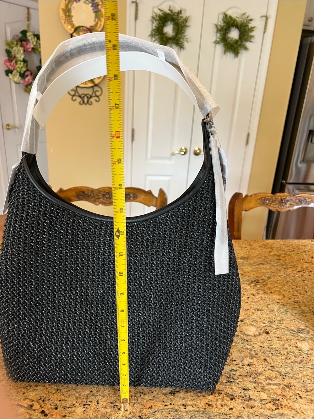 Kate Spade Black Straw Shoulder Bag - Picture 2 of 5